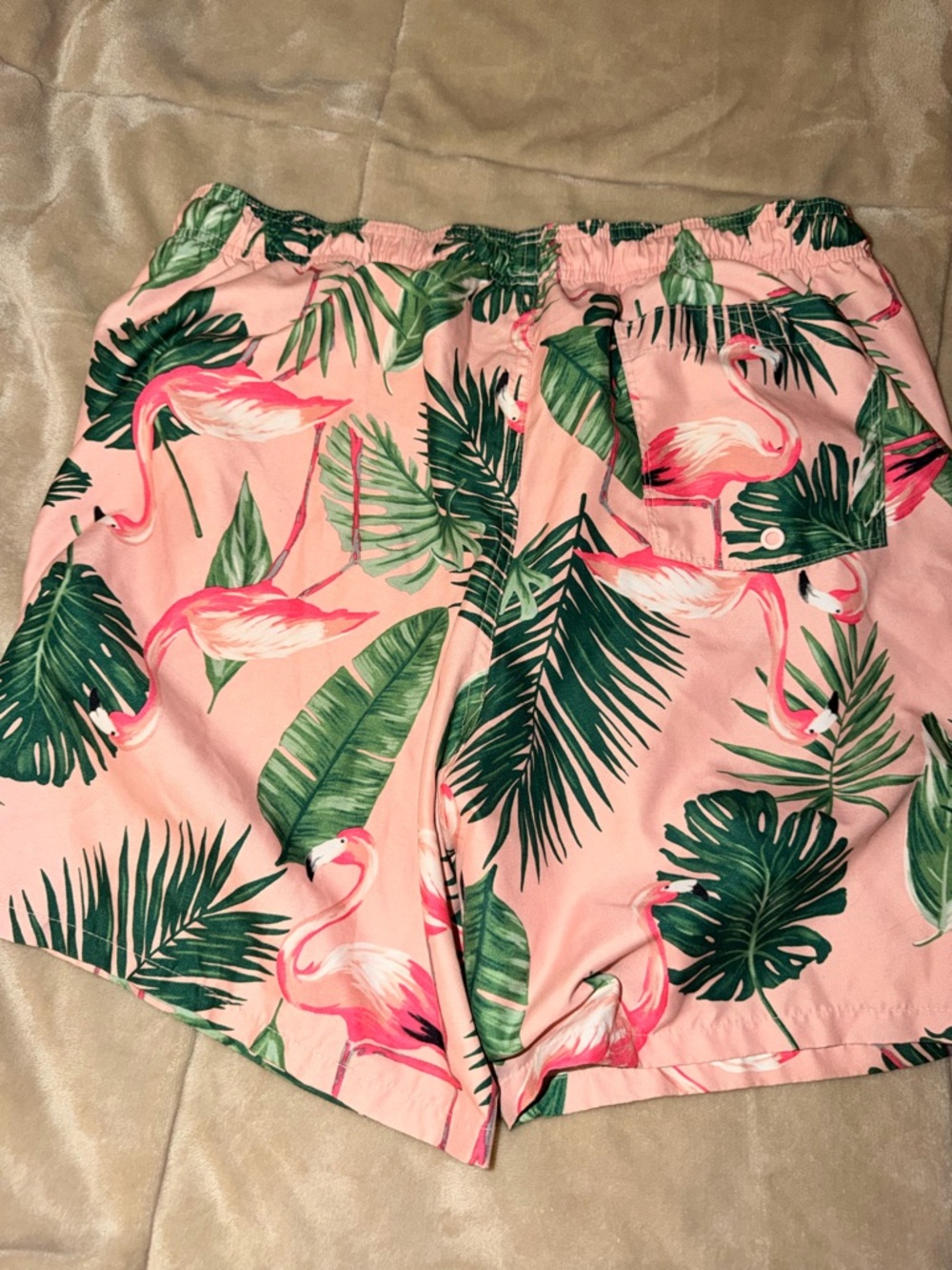 Old Navy Pink Flamingo Print Men’s Swim Trunks